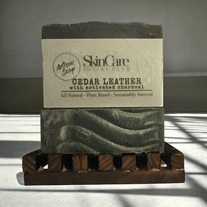 Cedar Leather Charcoal Soap Bar